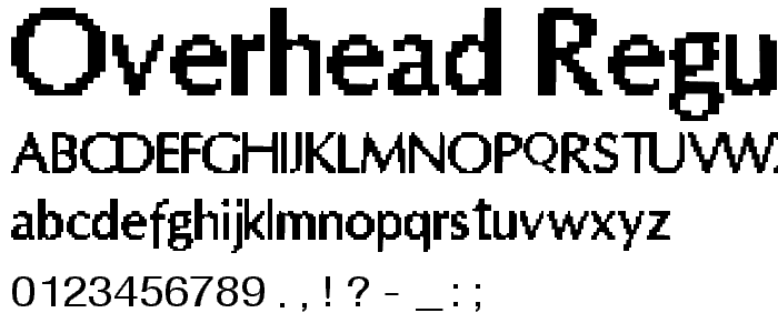OVERHEAD Regular font